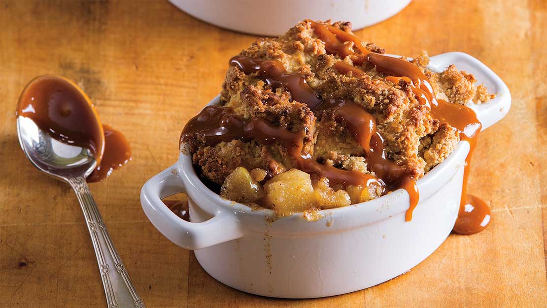 Apple Cobbler with Salted Caramel Drizzle