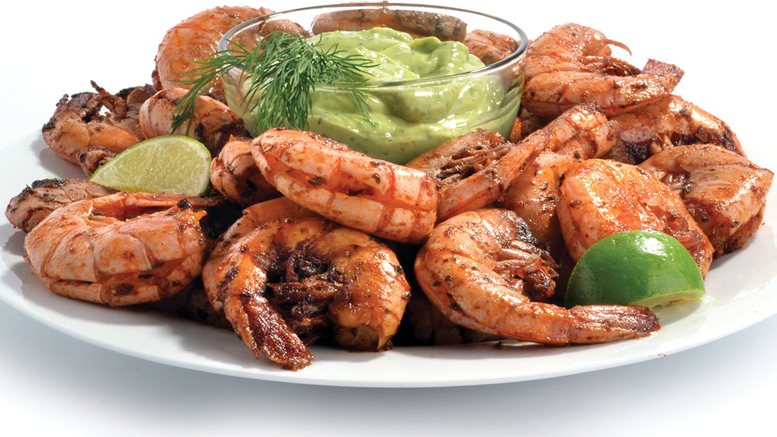 Blackened Shrimp with Avocado Ranch Dip