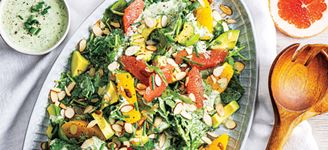 Citrus & Kale Salad with Green Goddess Dressing