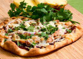 BBQ Chicken Pizza on Naan