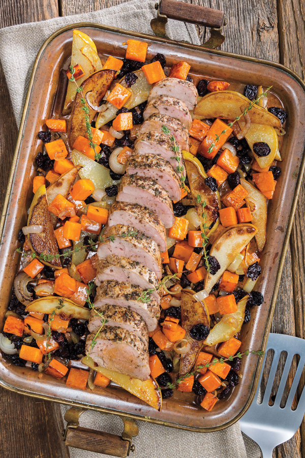 Sheet-Pan Pork Tenderloin With Sweet Potatoes & Pears