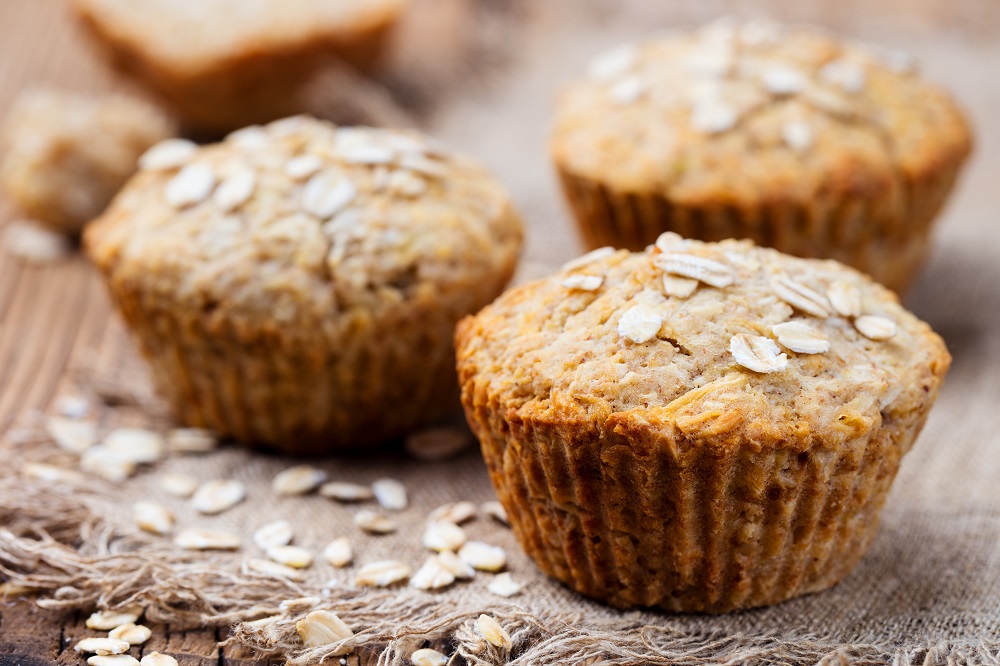 Three healthy oat muffins 