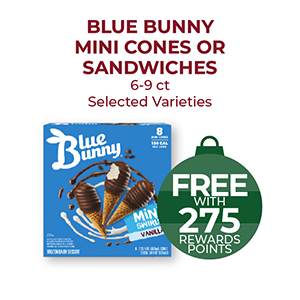 Blue Bunny Mini Cones or Sandwiches 6-9ct, Selected Varieties