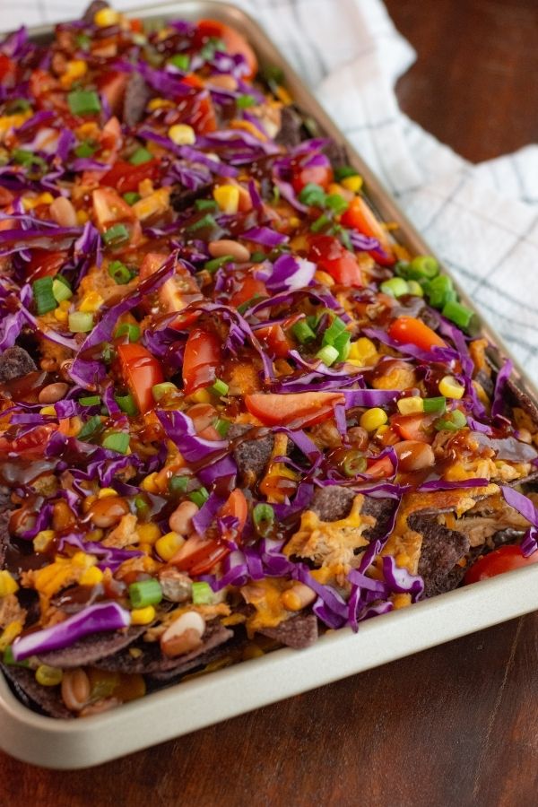 Layered BBQ Chicken Nachos