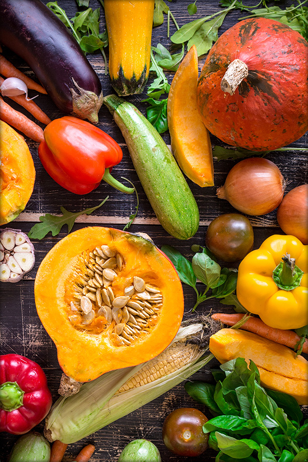 Colorful autumn produce